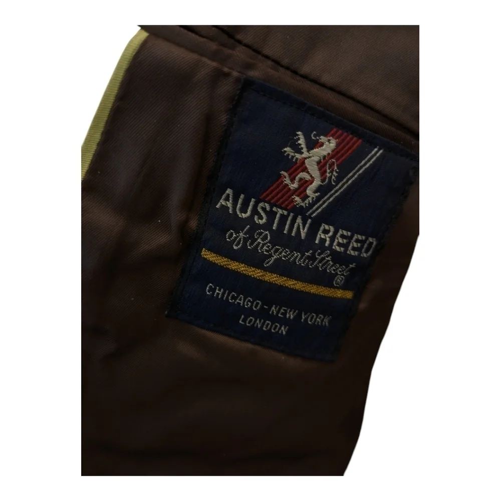 Austin Reed of Regent Street blazer brown virgin wool elbow pads tweed